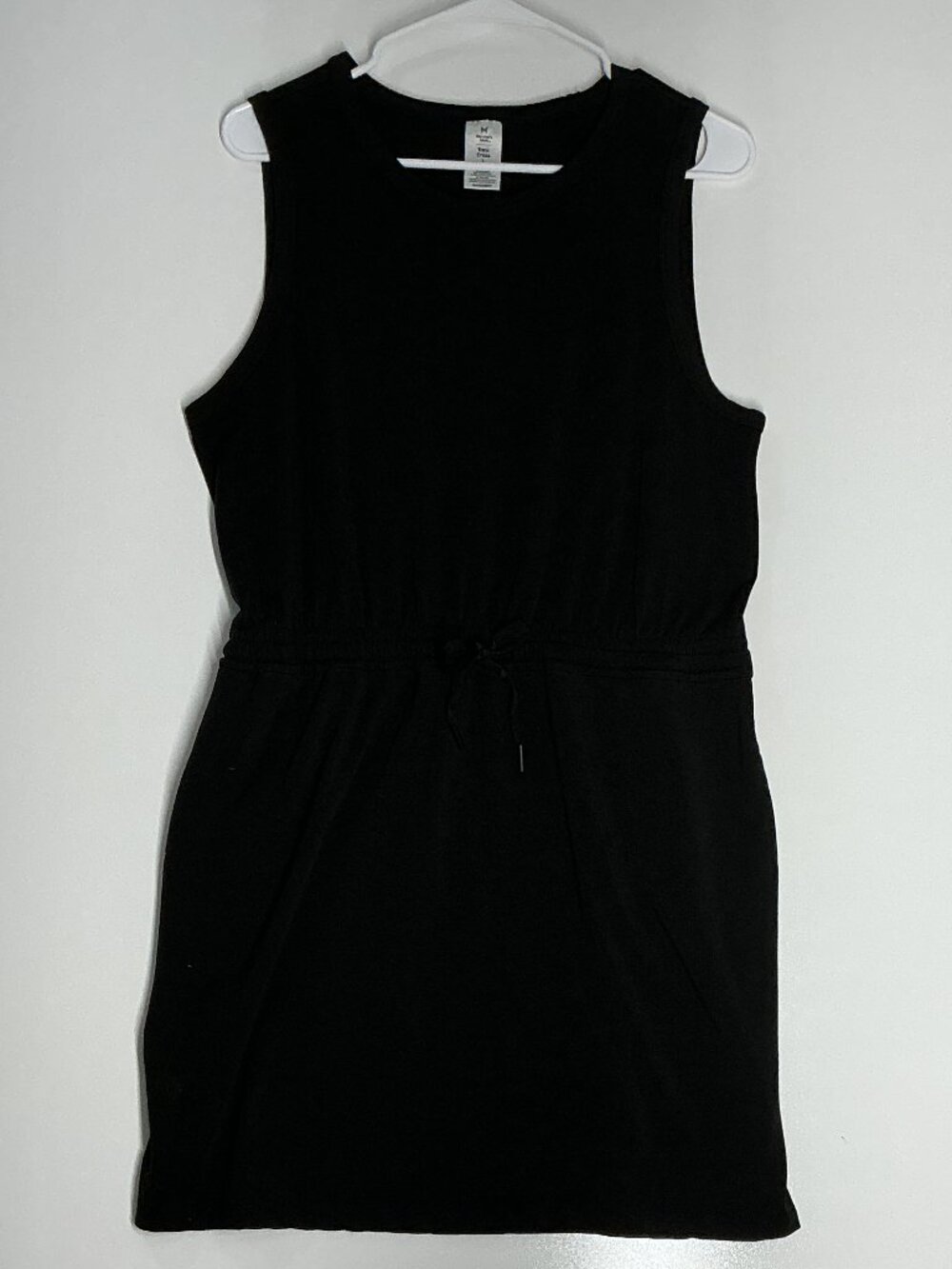 Member’s Mark Black Tank Dress Size L Drawstring Waist Pockets Sleeveless - Picture 3 of 10